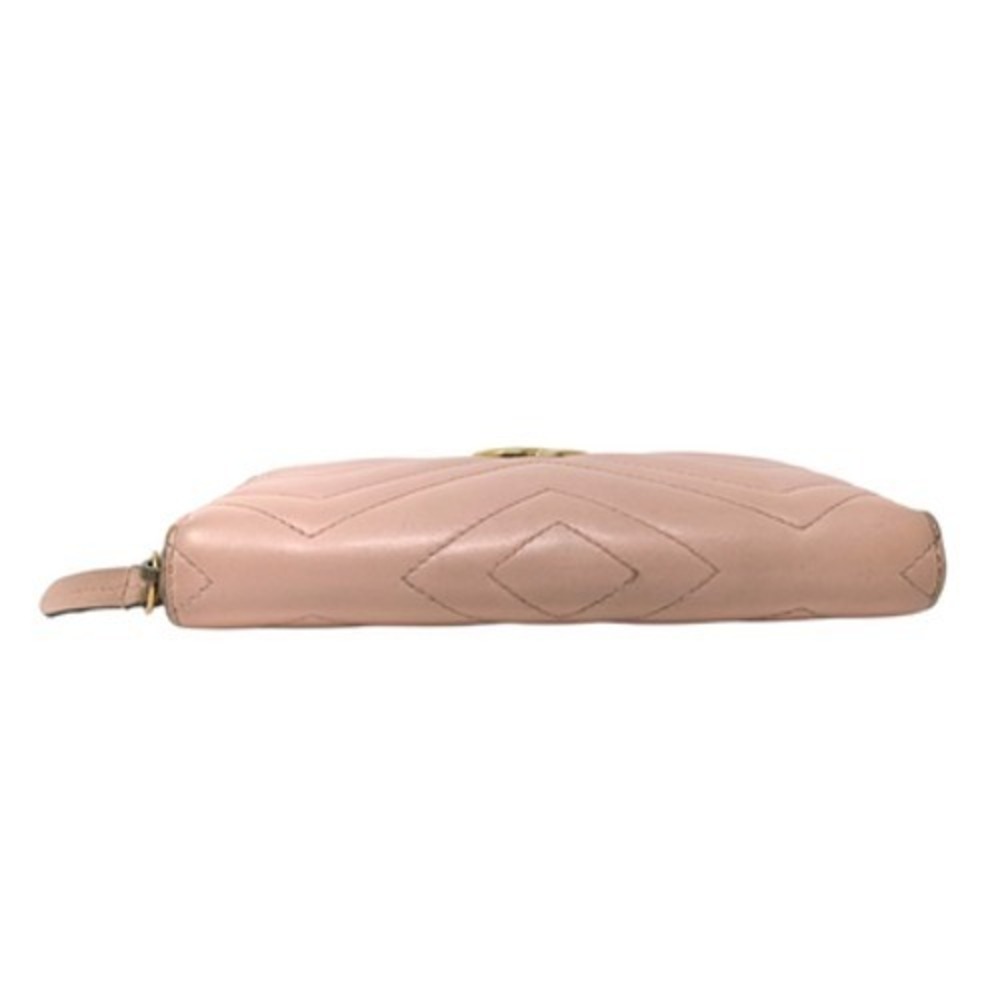 Gucci GG Marmont 443123 Dusty Pink Matelassé Leather Zip Around Wallet - Picture 7 of 10